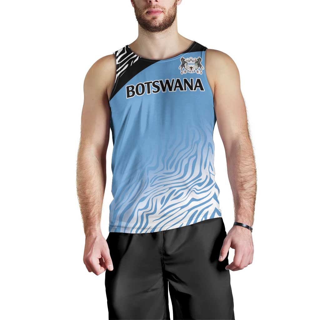 Botswana Cricket Custom Men Tank Top Baggy Blues Zebra Skins Pattern - Wonder Print Shop