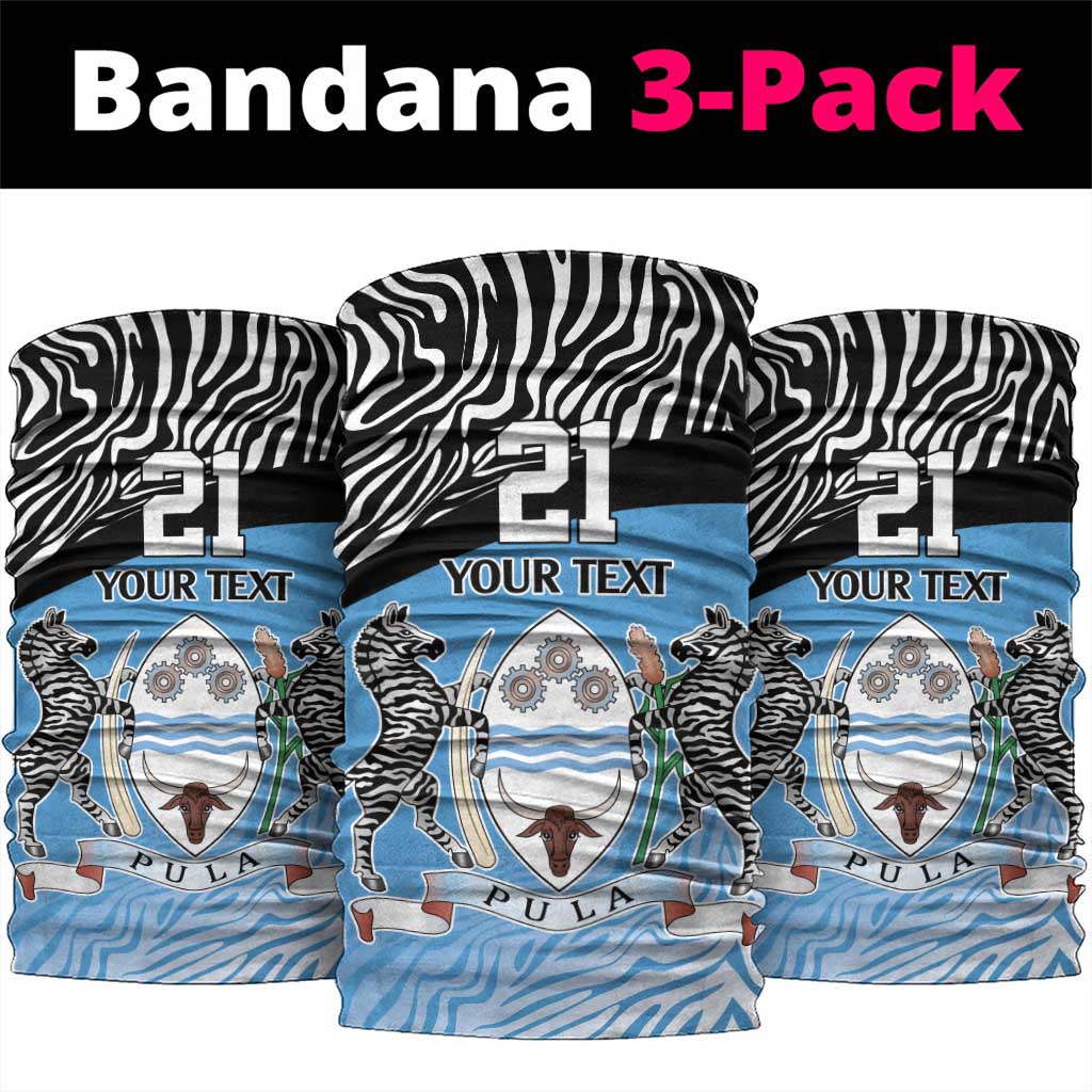 Botswana Cricket Custom Neck Gaiter Baggy Blues Zebra Skins Pattern - Wonder Print Shop
