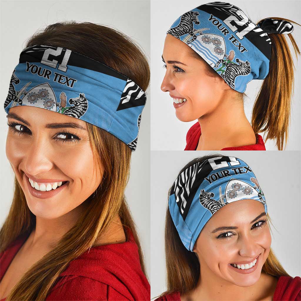 Botswana Cricket Custom Neck Gaiter Baggy Blues Zebra Skins Pattern - Wonder Print Shop