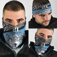 Botswana Cricket Custom Neck Gaiter Baggy Blues Zebra Skins Pattern - Wonder Print Shop