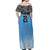 Botswana Cricket Custom Off Shoulder Maxi Dress Baggy Blues Zebra Skins Pattern - Wonder Print Shop