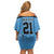 Botswana Cricket Custom Off Shoulder Short Dress Baggy Blues Zebra Skins Pattern - Wonder Print Shop
