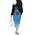 Botswana Cricket Custom Off The Shoulder Long Sleeve Dress Baggy Blues Zebra Skins Pattern - Wonder Print Shop