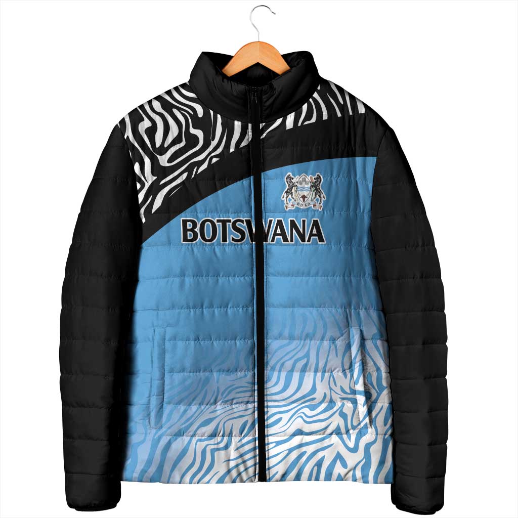 Botswana Cricket Custom Padded Jacket Baggy Blues Zebra Skins Pattern - Wonder Print Shop