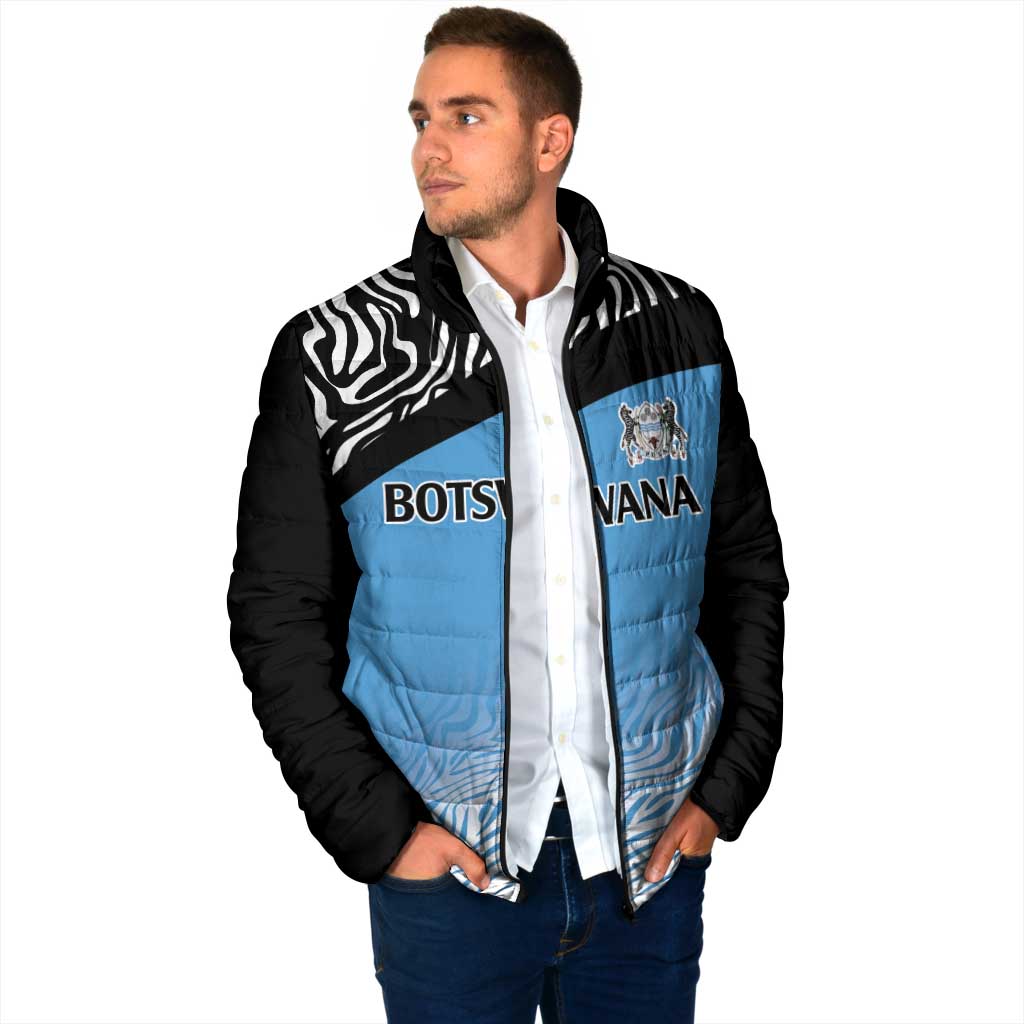 Botswana Cricket Custom Padded Jacket Baggy Blues Zebra Skins Pattern - Wonder Print Shop