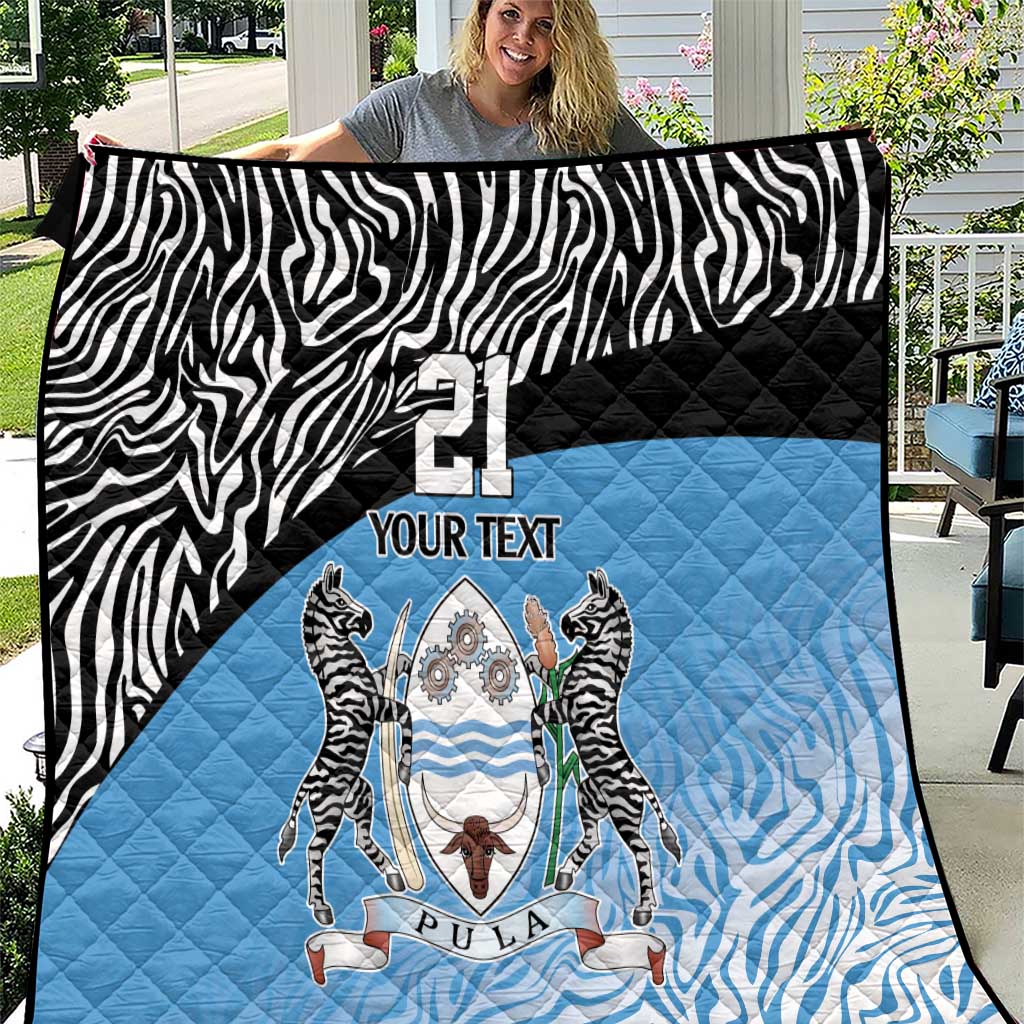 Botswana Cricket Custom Quilt Baggy Blues Zebra Skins Pattern - Wonder Print Shop
