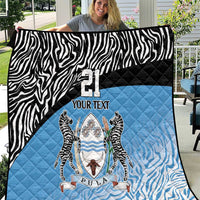 Botswana Cricket Custom Quilt Baggy Blues Zebra Skins Pattern - Wonder Print Shop