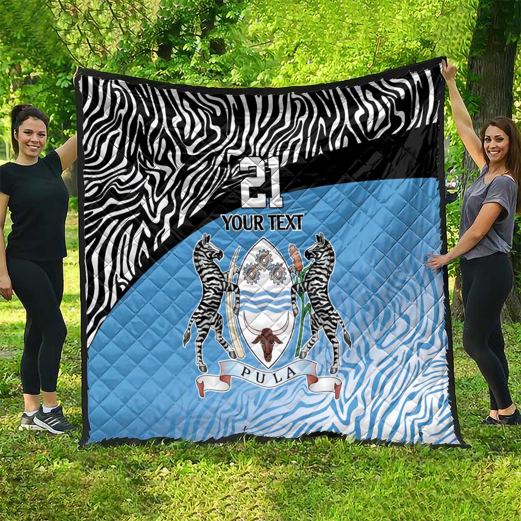 Botswana Cricket Custom Quilt Baggy Blues Zebra Skins Pattern - Wonder Print Shop