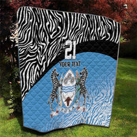 Botswana Cricket Custom Quilt Baggy Blues Zebra Skins Pattern - Wonder Print Shop