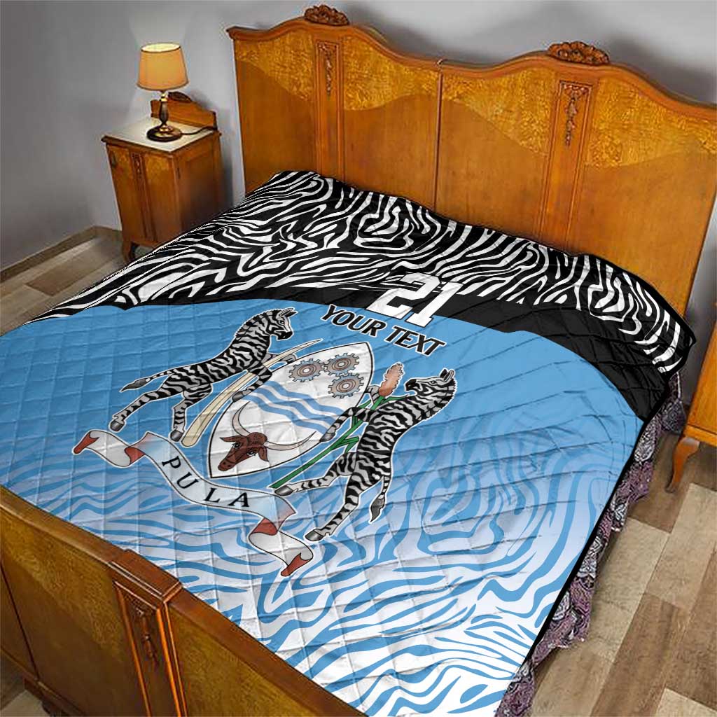 Botswana Cricket Custom Quilt Baggy Blues Zebra Skins Pattern - Wonder Print Shop