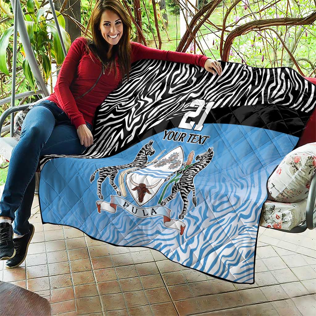 Botswana Cricket Custom Quilt Baggy Blues Zebra Skins Pattern - Wonder Print Shop