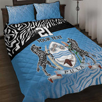 Botswana Cricket Custom Quilt Bed Set Baggy Blues Zebra Skins Pattern - Wonder Print Shop