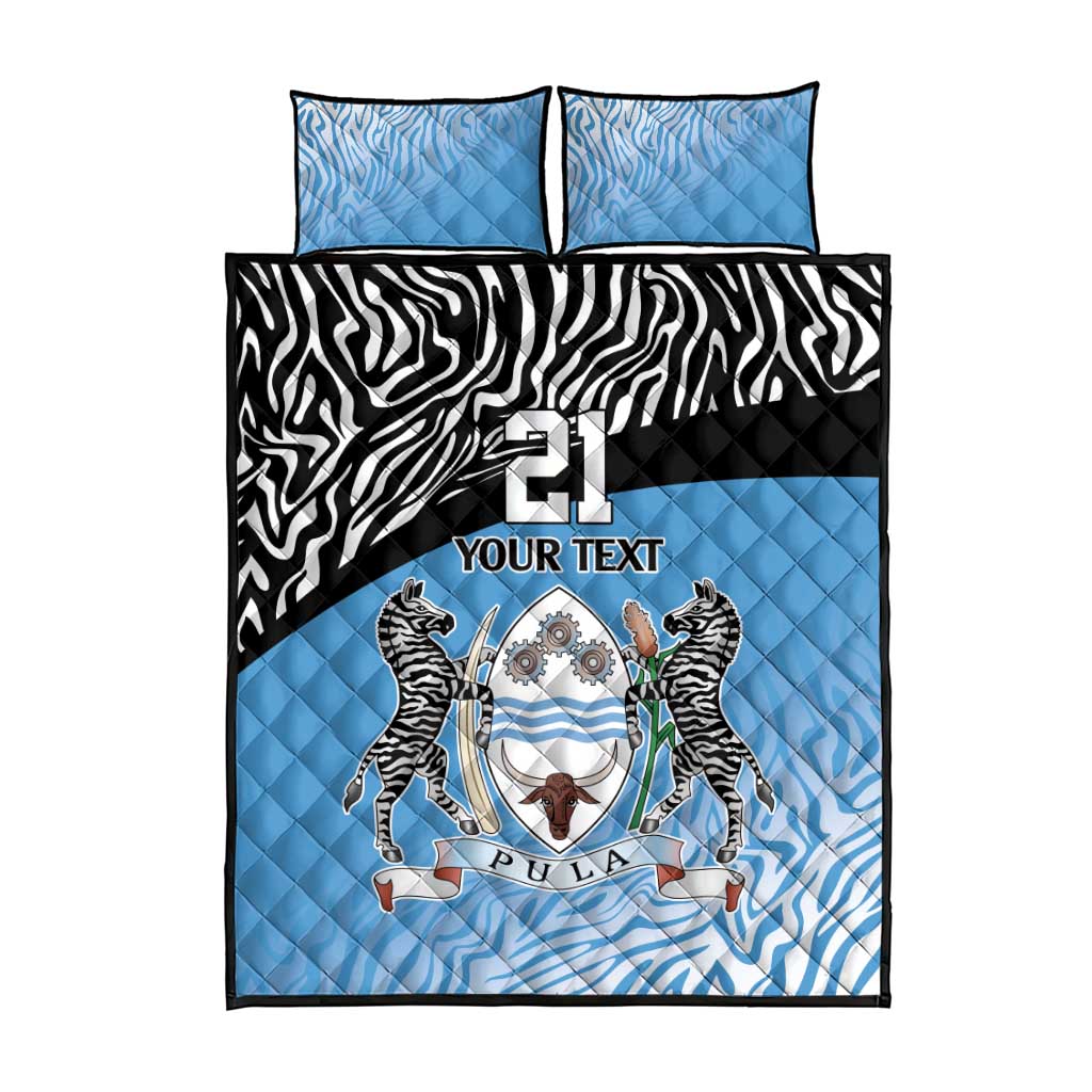 Botswana Cricket Custom Quilt Bed Set Baggy Blues Zebra Skins Pattern - Wonder Print Shop