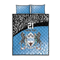 Botswana Cricket Custom Quilt Bed Set Baggy Blues Zebra Skins Pattern - Wonder Print Shop