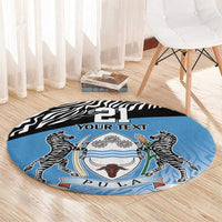 Botswana Cricket Custom Round Carpet Baggy Blues Zebra Skins Pattern - Wonder Print Shop