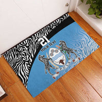 Botswana Cricket Custom Rubber Doormat Baggy Blues Zebra Skins Pattern - Wonder Print Shop