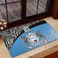 Botswana Cricket Custom Rubber Doormat Baggy Blues Zebra Skins Pattern - Wonder Print Shop