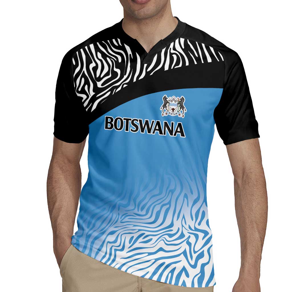 Botswana Cricket Custom Rugby Jersey Baggy Blues Zebra Skins Pattern - Wonder Print Shop