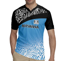 Botswana Cricket Custom Rugby Jersey Baggy Blues Zebra Skins Pattern - Wonder Print Shop