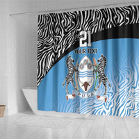 Botswana Cricket Custom Shower Curtain Baggy Blues Zebra Skins Pattern - Wonder Print Shop