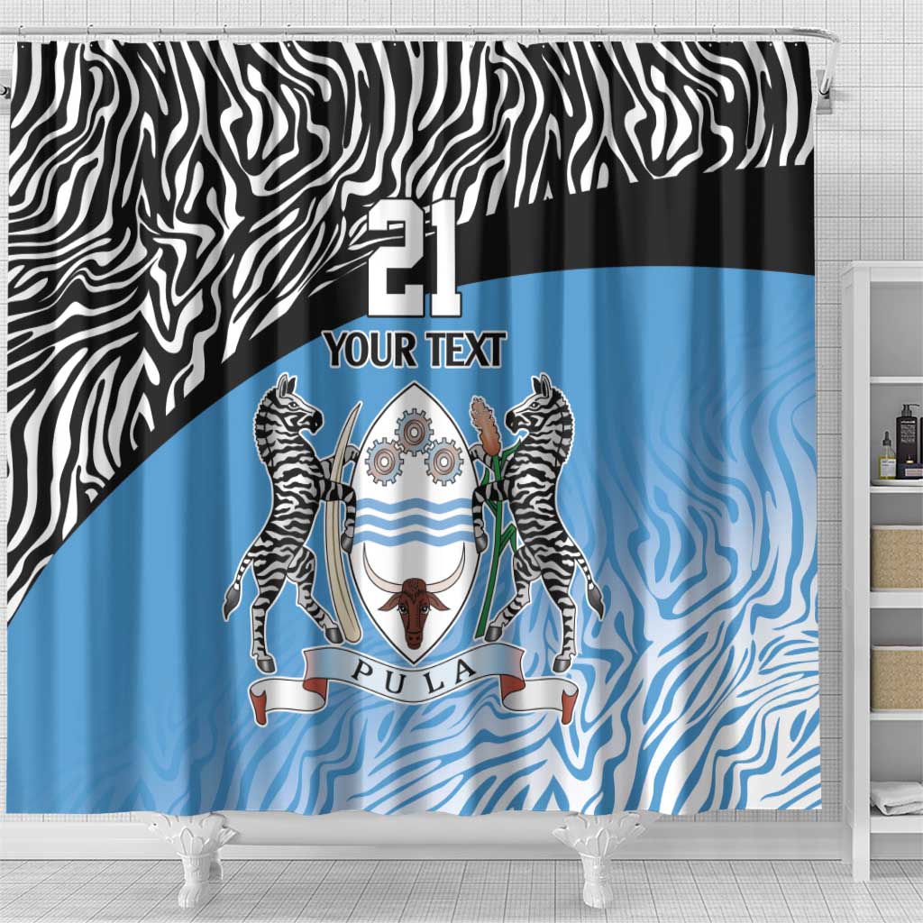 Botswana Cricket Custom Shower Curtain Baggy Blues Zebra Skins Pattern - Wonder Print Shop