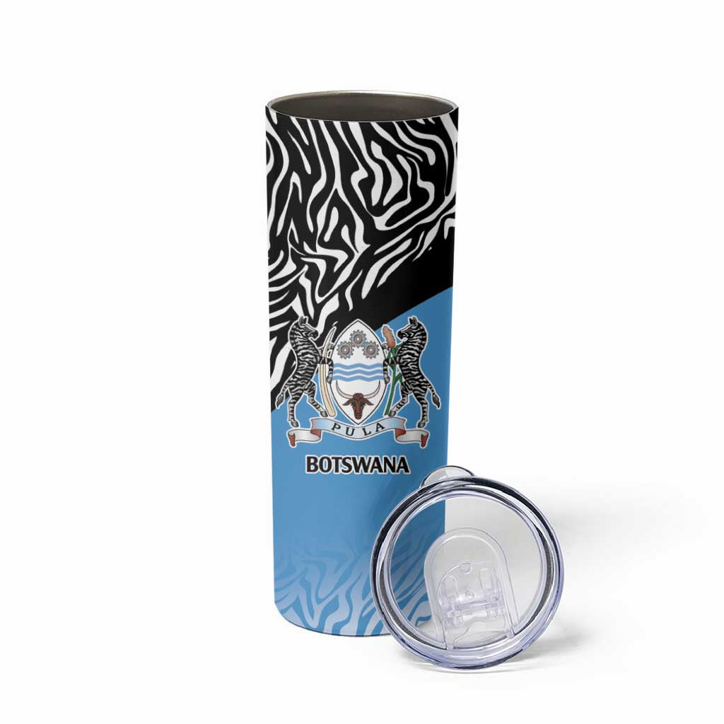 Botswana Cricket Custom Skinny Tumbler Baggy Blues Zebra Skins Pattern - Wonder Print Shop