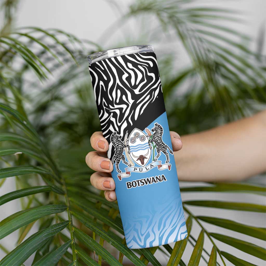Botswana Cricket Custom Skinny Tumbler Baggy Blues Zebra Skins Pattern - Wonder Print Shop