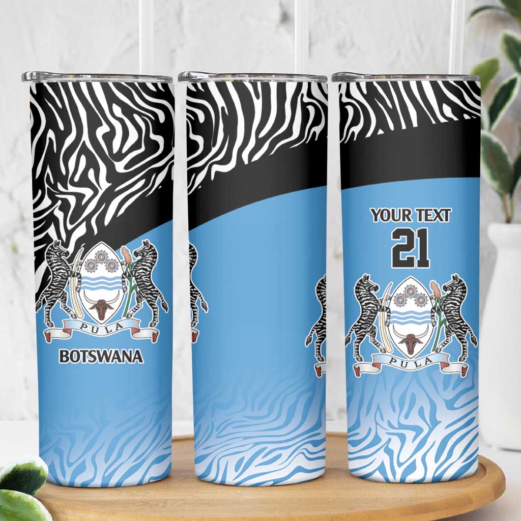 Botswana Cricket Custom Skinny Tumbler Baggy Blues Zebra Skins Pattern - Wonder Print Shop