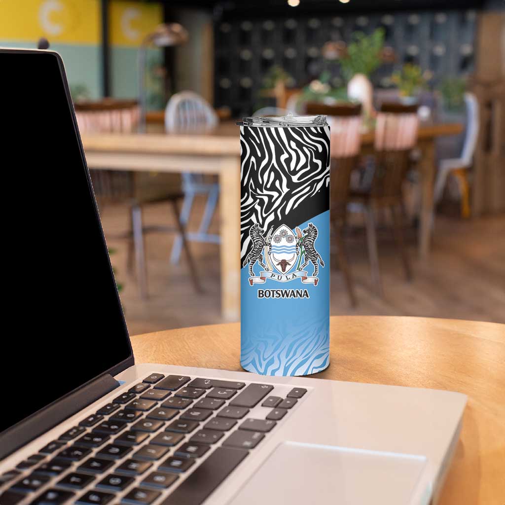 Botswana Cricket Custom Skinny Tumbler Baggy Blues Zebra Skins Pattern - Wonder Print Shop