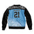 Botswana Cricket Custom Sleeve Zip Bomber Jacket Baggy Blues Zebra Skins Pattern - Wonder Print Shop