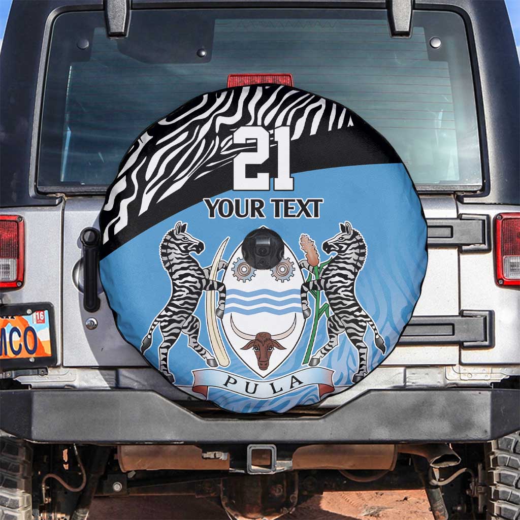 Botswana Cricket Custom Spare Tire Cover Baggy Blues Zebra Skins Pattern - Wonder Print Shop