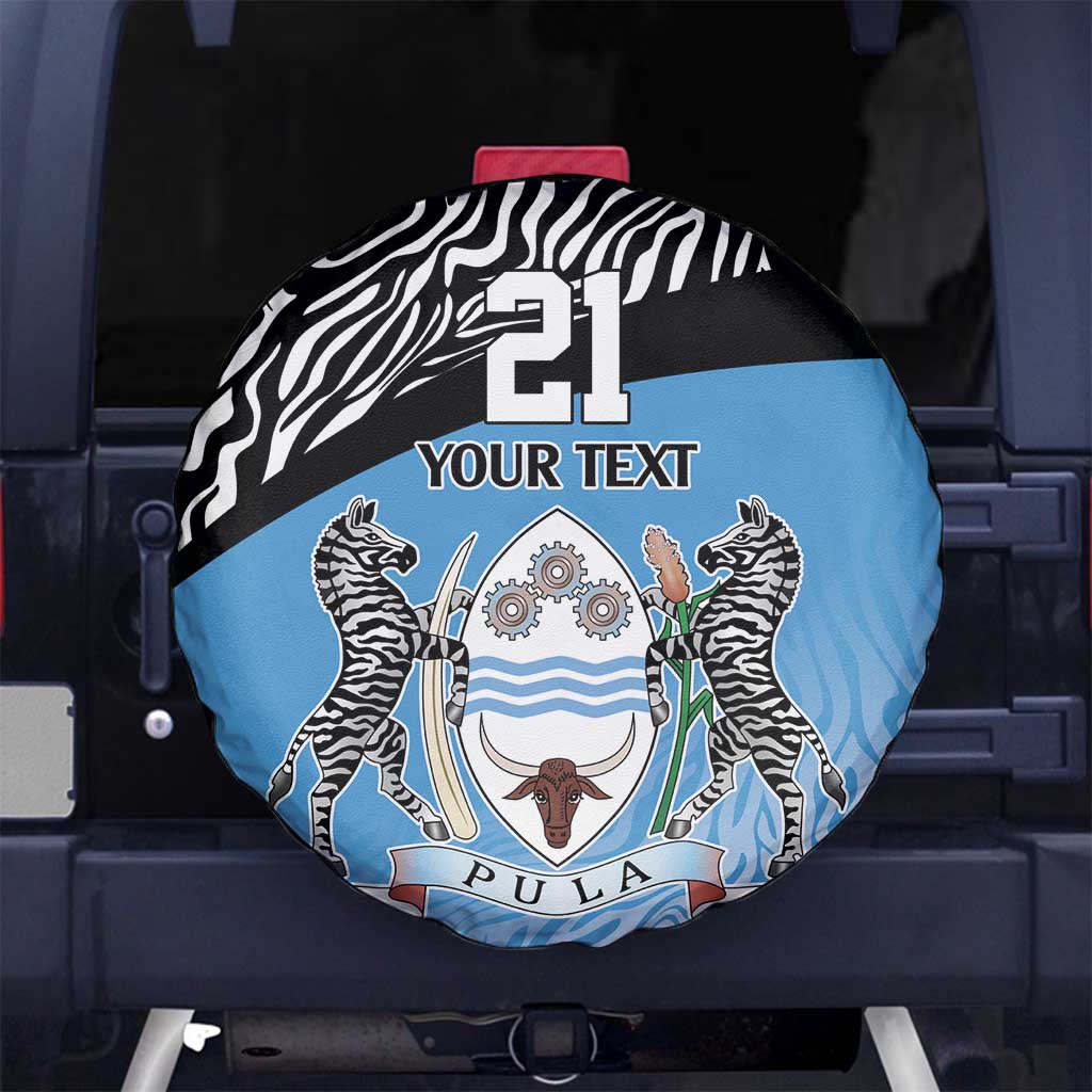 Botswana Cricket Custom Spare Tire Cover Baggy Blues Zebra Skins Pattern - Wonder Print Shop