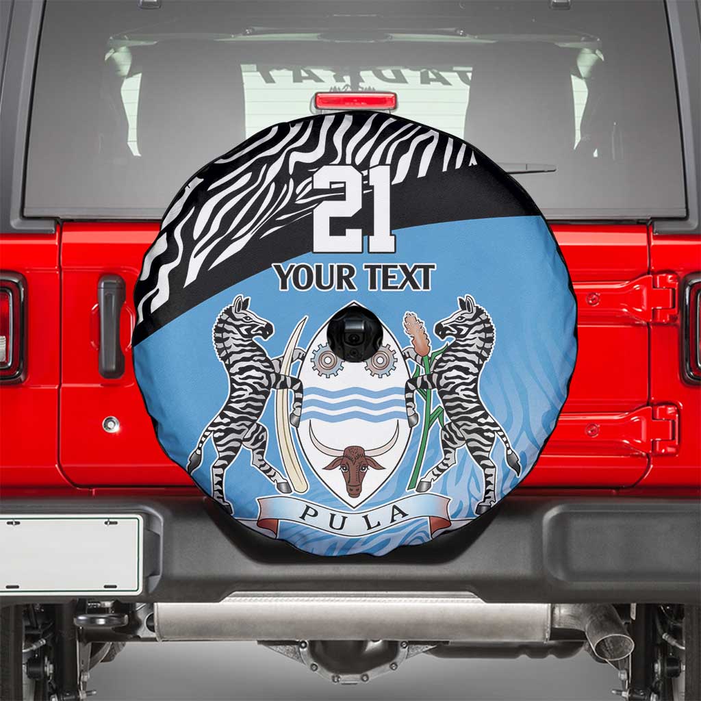 Botswana Cricket Custom Spare Tire Cover Baggy Blues Zebra Skins Pattern - Wonder Print Shop