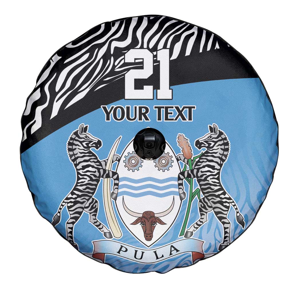 Botswana Cricket Custom Spare Tire Cover Baggy Blues Zebra Skins Pattern - Wonder Print Shop