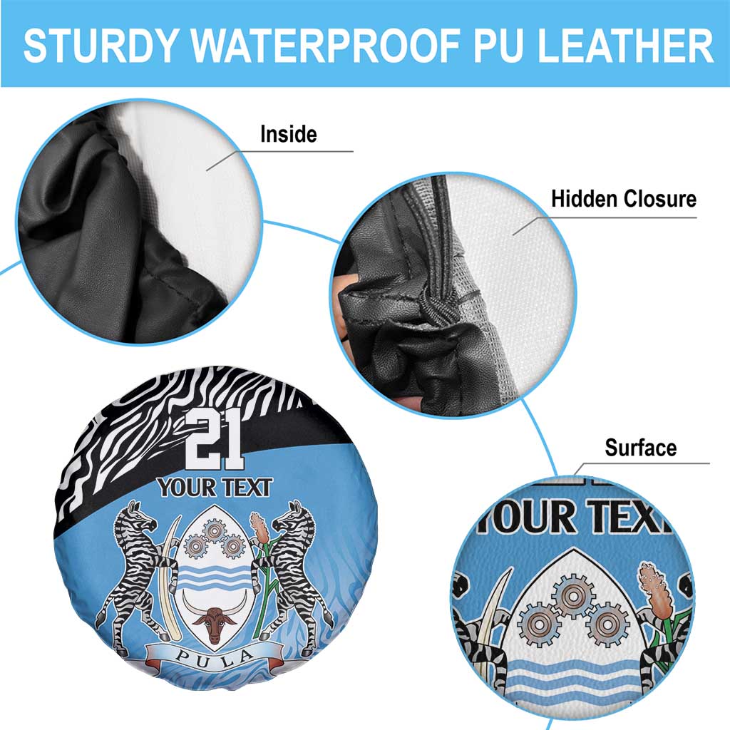 Botswana Cricket Custom Spare Tire Cover Baggy Blues Zebra Skins Pattern - Wonder Print Shop