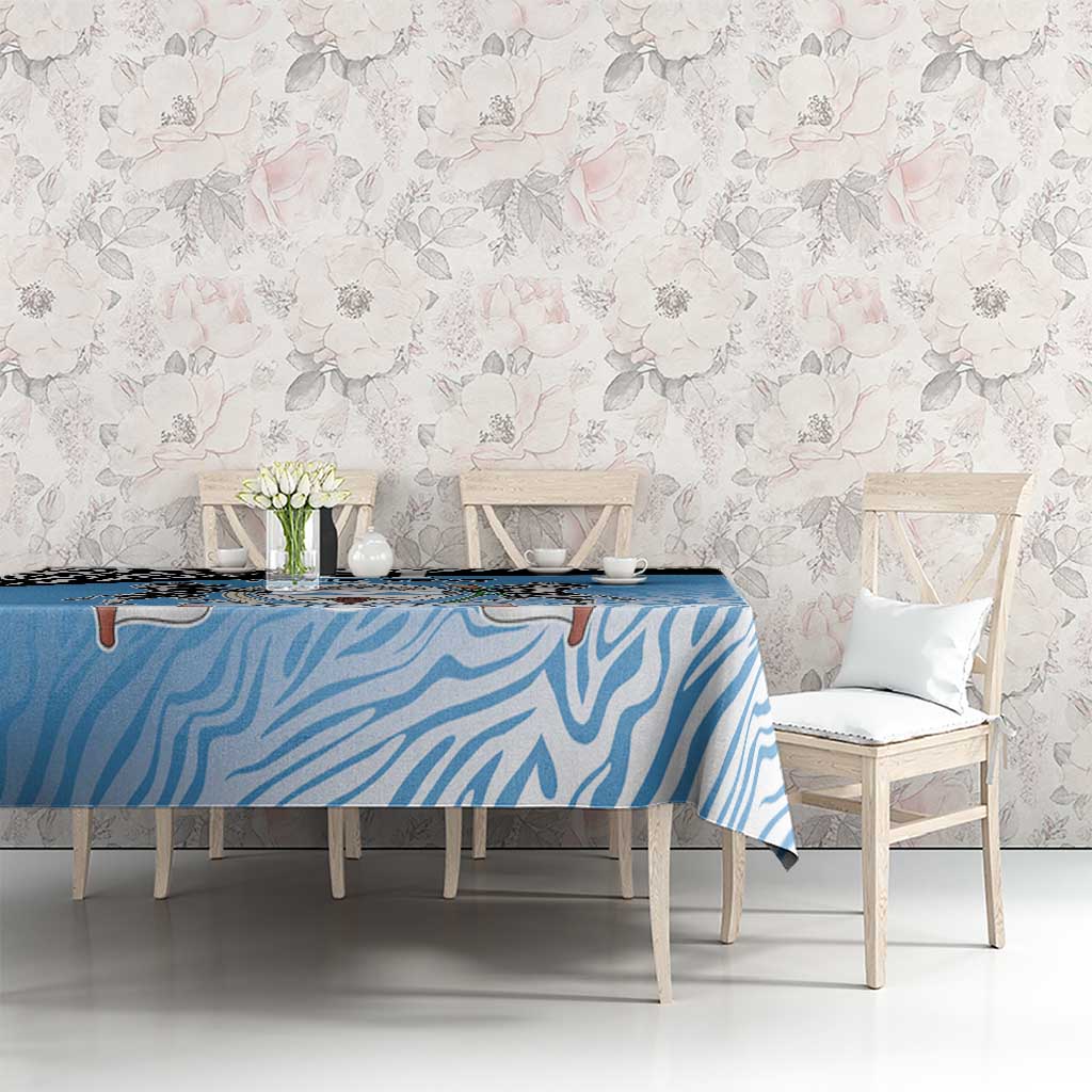 Botswana Cricket Custom Tablecloth Baggy Blues Zebra Skins Pattern - Wonder Print Shop