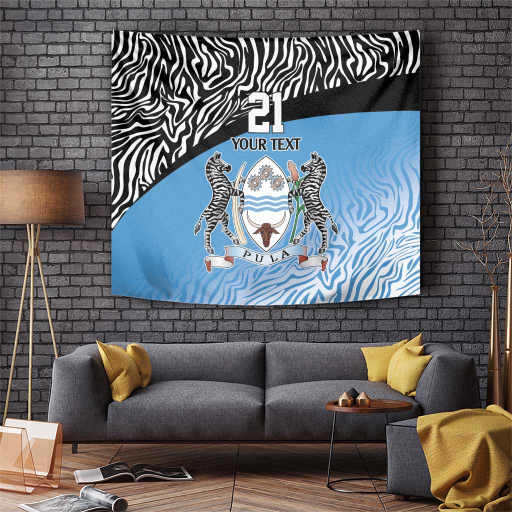 Botswana Cricket Custom Tapestry Baggy Blues Zebra Skins Pattern - Wonder Print Shop