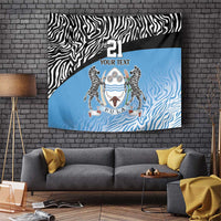 Botswana Cricket Custom Tapestry Baggy Blues Zebra Skins Pattern - Wonder Print Shop