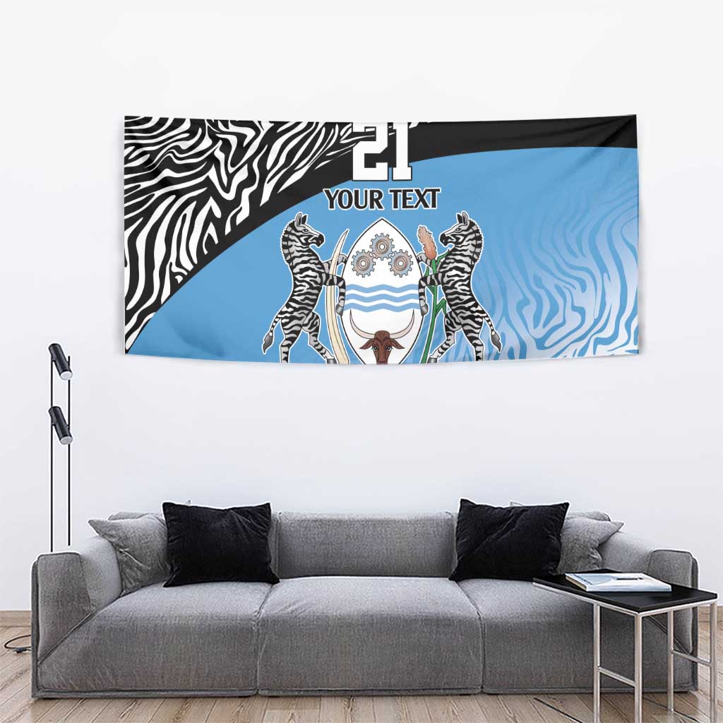 Botswana Cricket Custom Tapestry Baggy Blues Zebra Skins Pattern - Wonder Print Shop