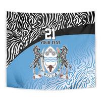 Botswana Cricket Custom Tapestry Baggy Blues Zebra Skins Pattern - Wonder Print Shop