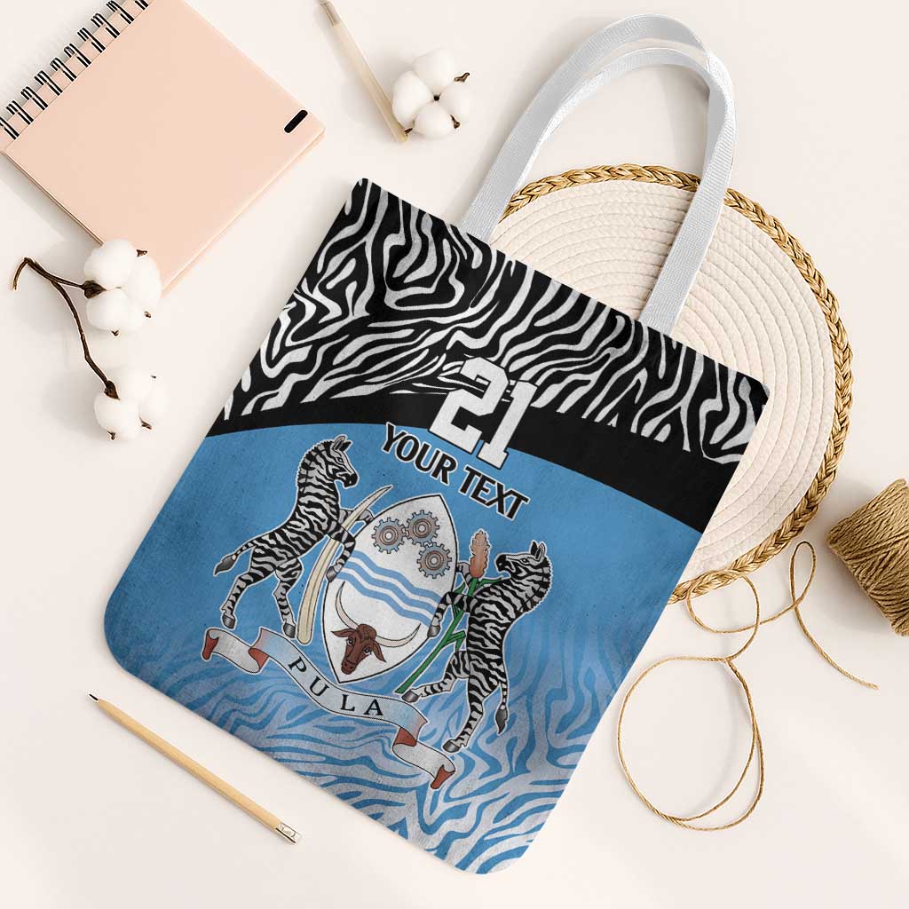Botswana Cricket Custom Tote Bag Baggy Blues Zebra Skins Pattern - Wonder Print Shop