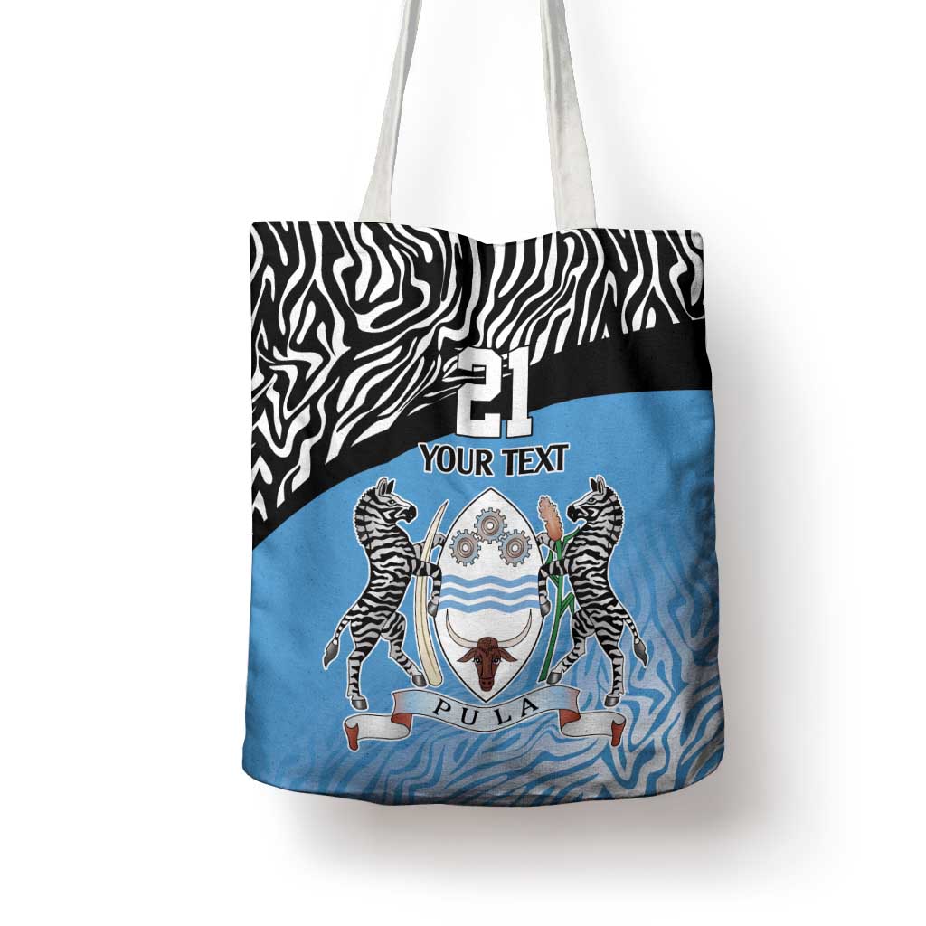 Botswana Cricket Custom Tote Bag Baggy Blues Zebra Skins Pattern - Wonder Print Shop