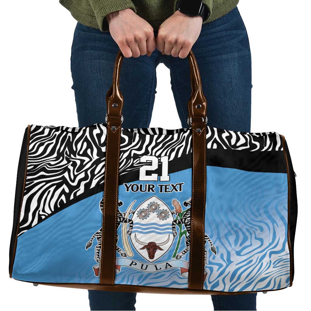 Botswana Cricket Custom Travel Bag Baggy Blues Zebra Skins Pattern - Wonder Print Shop