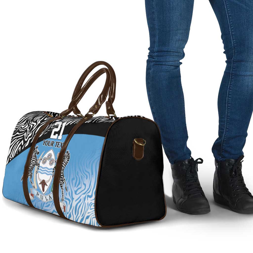 Botswana Cricket Custom Travel Bag Baggy Blues Zebra Skins Pattern - Wonder Print Shop