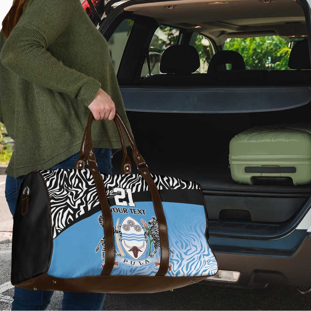 Botswana Cricket Custom Travel Bag Baggy Blues Zebra Skins Pattern - Wonder Print Shop