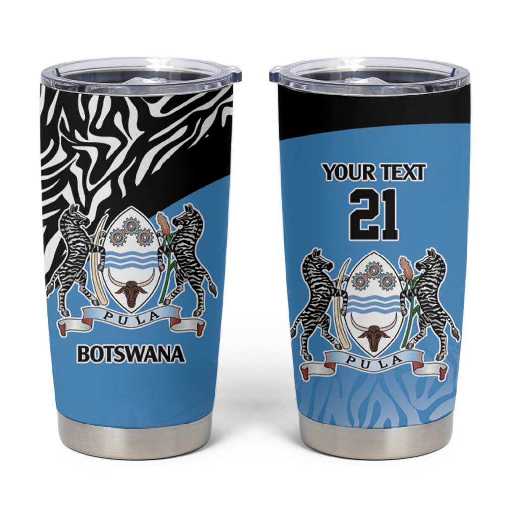 Botswana Cricket Custom Tumbler Cup Baggy Blues Zebra Skins Pattern - Wonder Print Shop