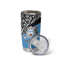 Botswana Cricket Custom Tumbler Cup Baggy Blues Zebra Skins Pattern - Wonder Print Shop