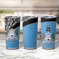 Botswana Cricket Custom Tumbler Cup Baggy Blues Zebra Skins Pattern - Wonder Print Shop