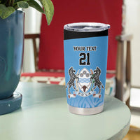 Botswana Cricket Custom Tumbler Cup Baggy Blues Zebra Skins Pattern - Wonder Print Shop