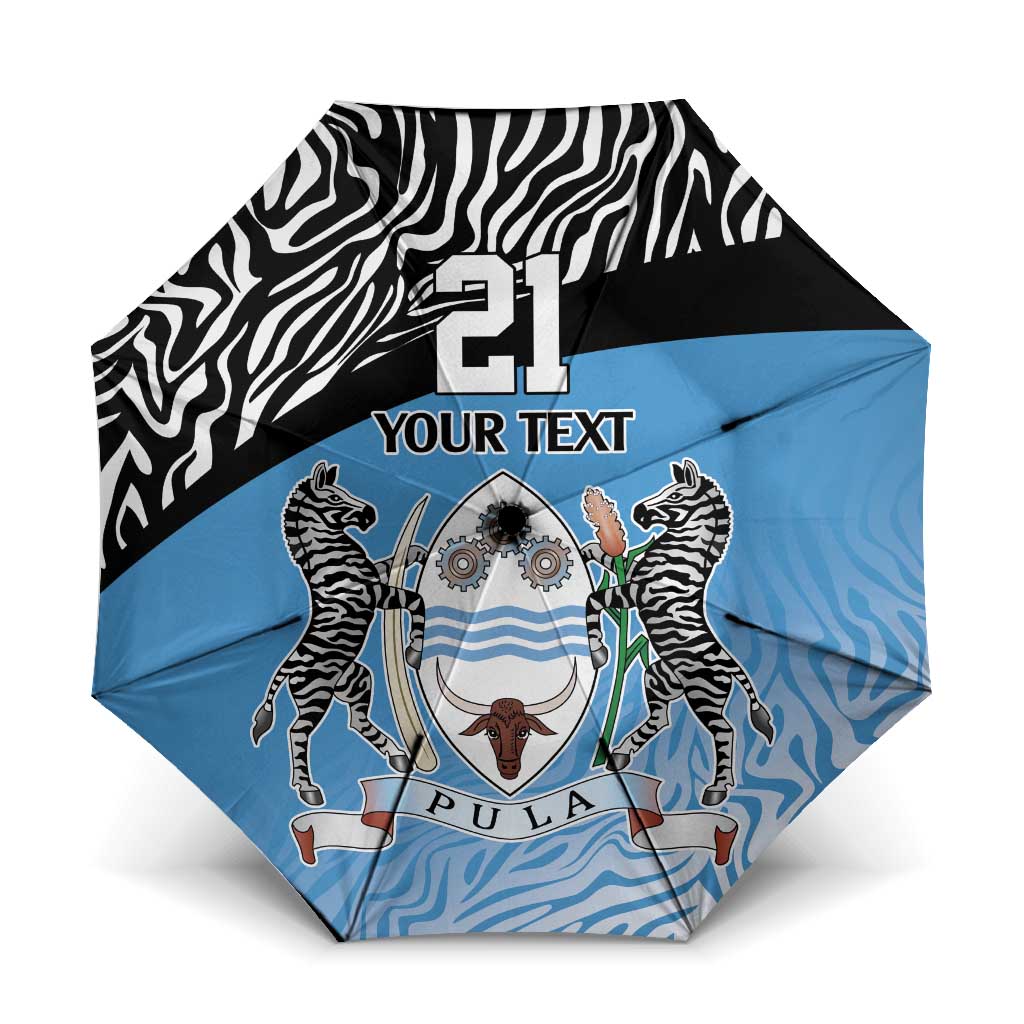 Botswana Cricket Custom Umbrella Baggy Blues Zebra Skins Pattern - Wonder Print Shop